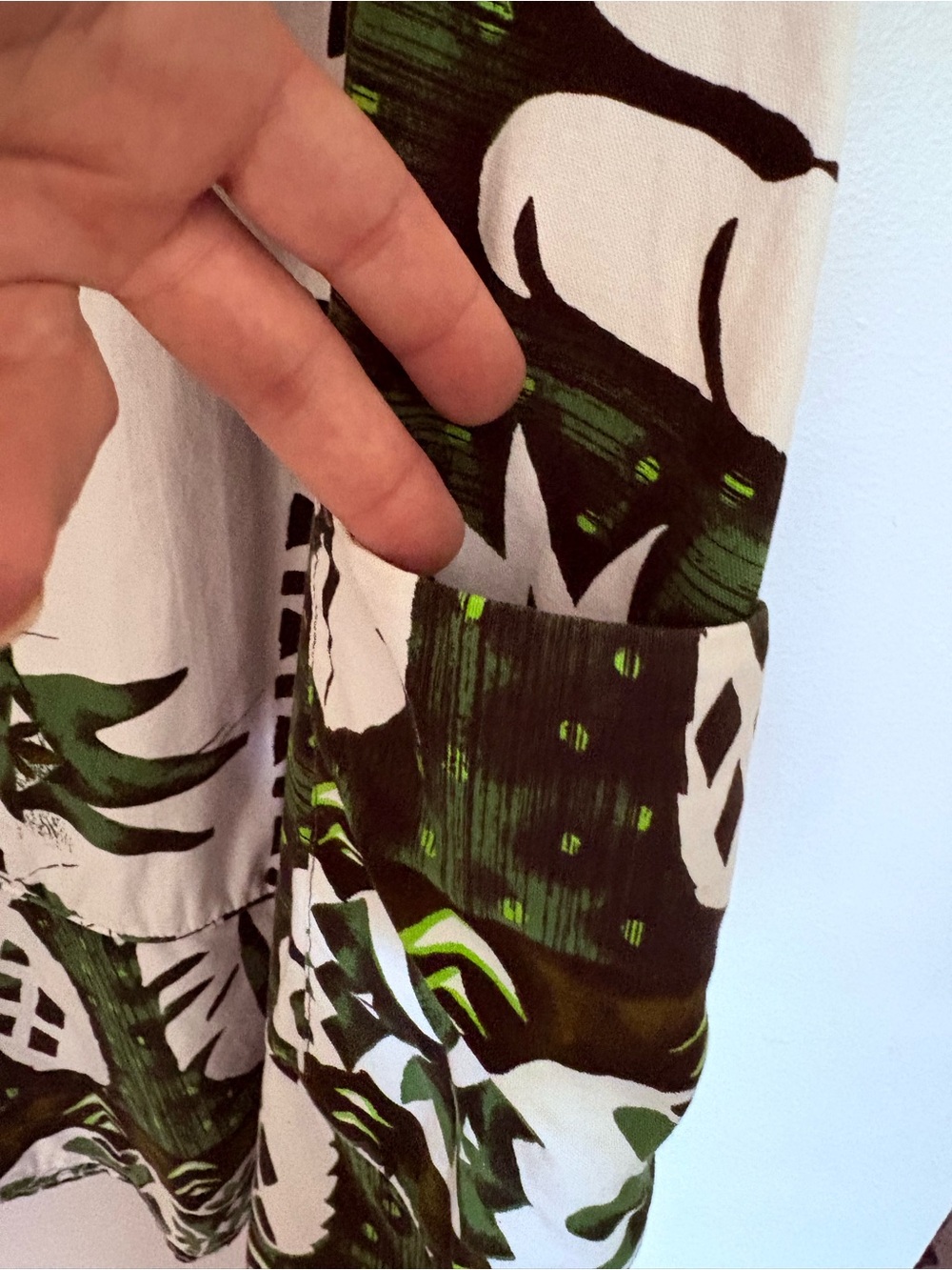 Vintage Reef Hawaii Green & White Printed Sleeveless Mini Dress medium large - Picture 6 of 8